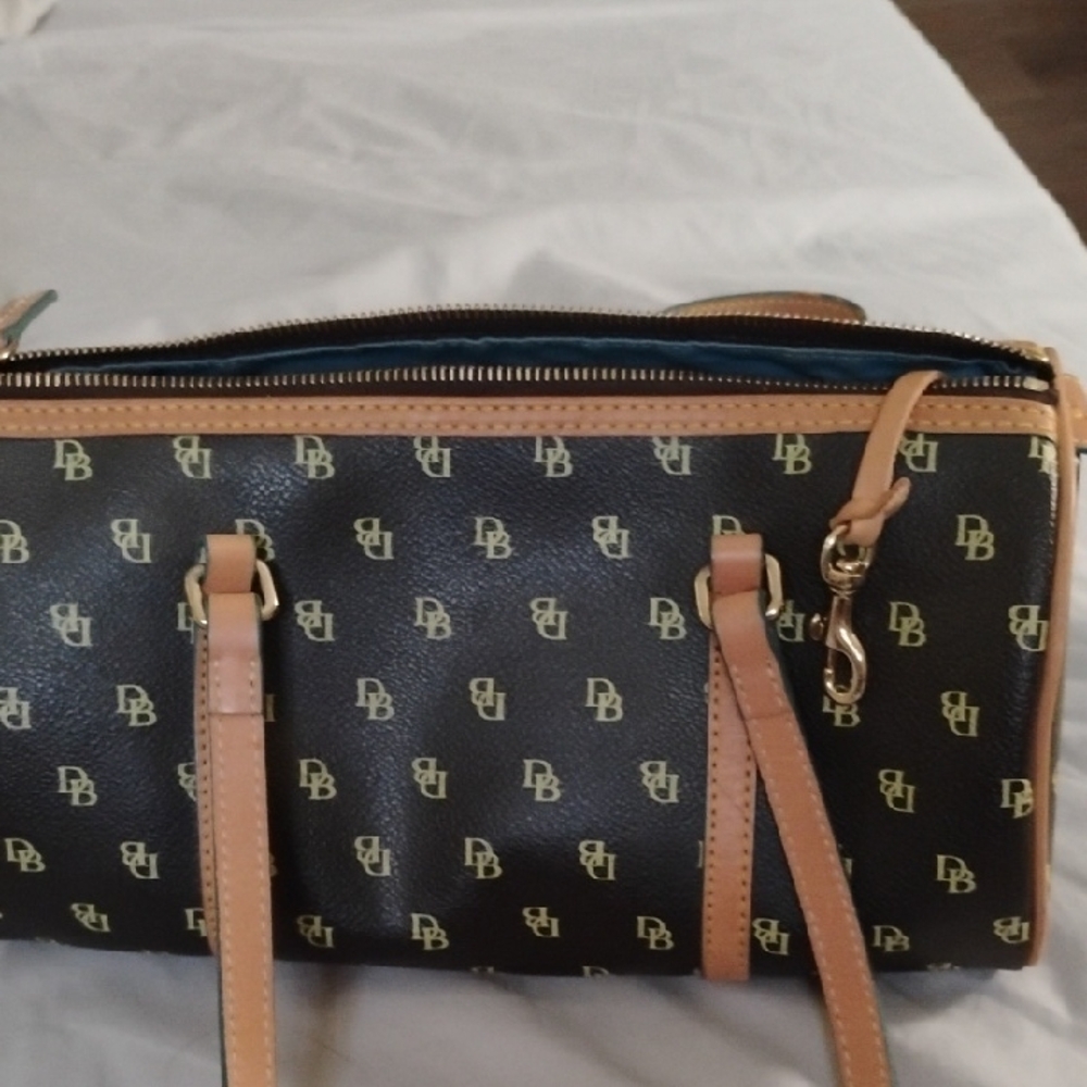 Dooney & Bourke Black and Tan Shoulder Bag
